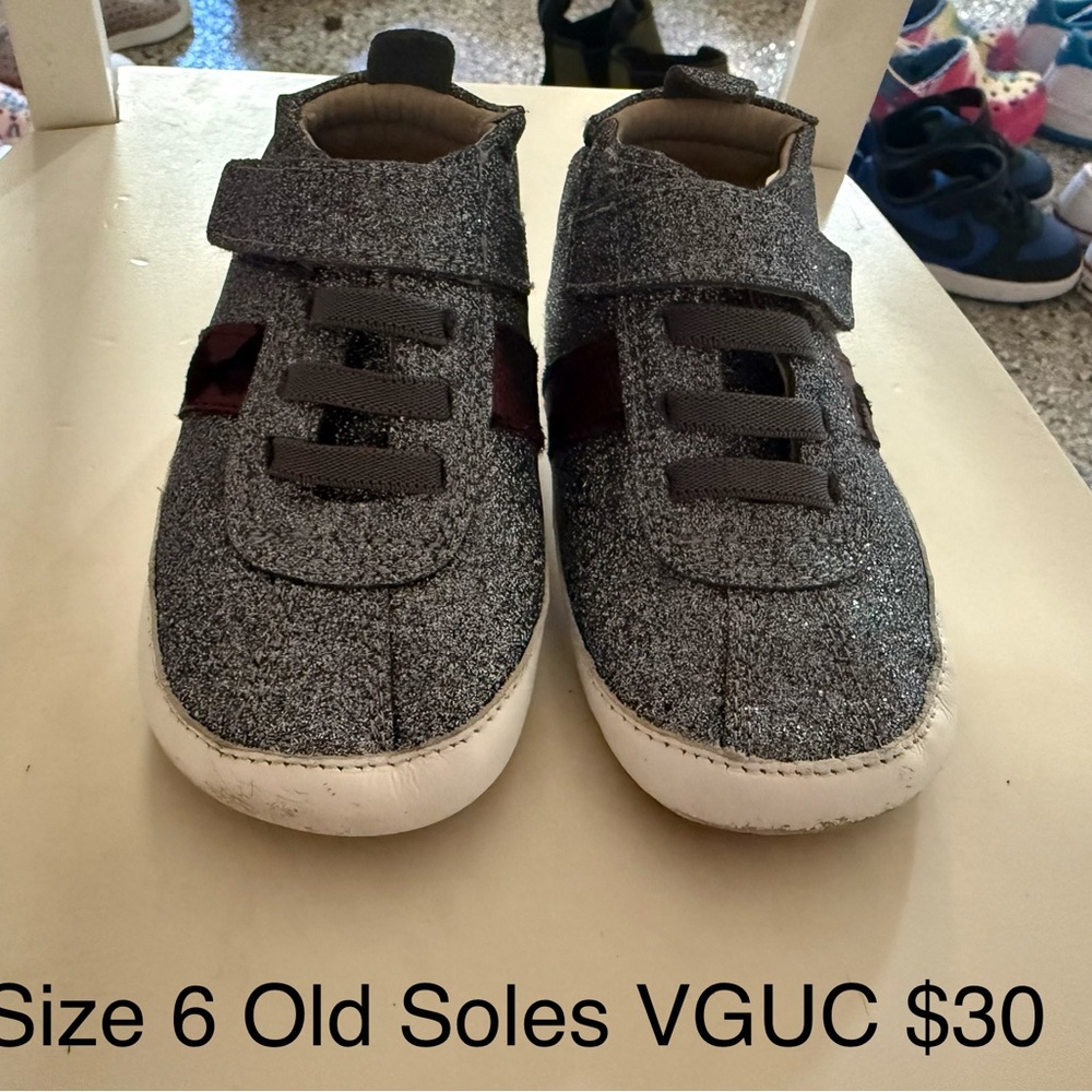 Old Soles Kids Glitter Sneakers - Black and Gray